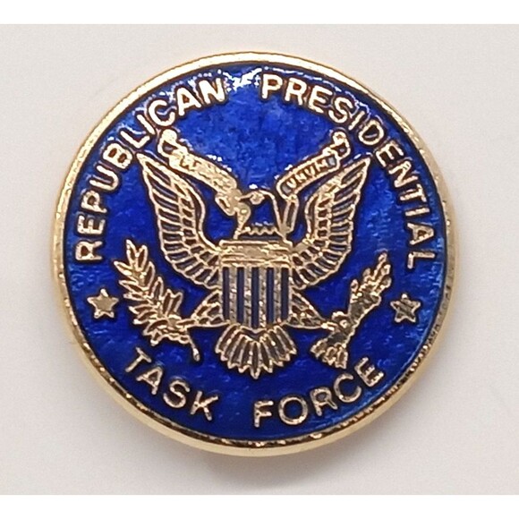 Republican Presidential Task Force Lapel Pin Blue Enamel Eagle Gold Tone Metal - Picture 8 of 17